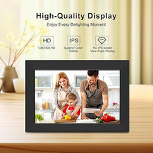 Load image into Gallery viewer, Bgift 10.1 Inch WiFi Digital Picture Frame, 1280 * 800 IPS HD Touch Screen Smart Electronic Cloud Digital Photo Frame with Free Storage and SD Card Slot, Share Photos and Videos Remotely via APP
