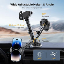 Load image into Gallery viewer, Miracase Phone Holders for Your Car, [Thick Case &amp; Heavy Phone Friendly] Universal Cell Phone Car Mount, 3-in-1 Phone Mount for Car Dashboard Windshield Air Vent Fit for All Smartphones, Grey

