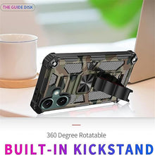 Load image into Gallery viewer, CCSmall for iPhone 16 Plus Case Camouflage with Kickstand for Men, Military Grade Shockproof Protective Phone Cover Built-in Stand Case for iPhone 16 Plus Camo Army Green
