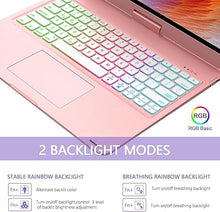 Load image into Gallery viewer, Swivel Wireless Keyboard Case for iPad Pro 12.9 (6th/5th/4th/3rd Gen), Rainbow Backlits &amp; Multi-Touch Trackpad, Magic 360° Rotatable Protective Keyboard Cover with Pencil Holder,Thin &amp; Light-Rose Gold
