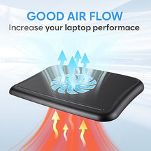 Load image into Gallery viewer, KLIM Comfort + Laptop Cooling Pad + New + Protect Yourself and Your Laptop from overheating + High Comfort Silent Laptop Cooler 10&quot; - 15.6&quot; + Stable on Your Laps + Laptop Cooling Tray with Fan
