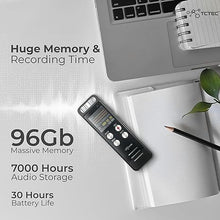 Load image into Gallery viewer, 96GB TCTEC Digital Voice Recorder with 7000 Hours Recording Capacity, Audio Noise Reduction, Sound Tape Recorder with Playback, Clip-on Mic Dictaphone for Meeting, Lecture

