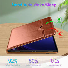 Load image into Gallery viewer, DTTO for Samsung Galaxy Tab S10 Ultra / S9 Ultra / S8 Ultra Case 2024/2023/2022, Premium Leather Business Folio Stand Cover with S Pen Holder for 14.6 Inch Tablet, Auto Wake/Sleep, Brown
