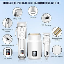 Load image into Gallery viewer, SUNNOW Hair Clippers Professional Cordless for Men, Electric Foil Shavers Razor &amp; Beard Hair Trimmer Kit, Rechargeable Hair Cut Machines Fade Clippers Set, 3 in1 Beard Trimming Kit for Home, Barber
