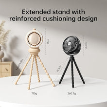 Load image into Gallery viewer, JISULIFE Stroller Fan Large, Battery Baby Crib Fan, Portable Desk Car Seat Camping Fan with 100 Speeds, Air Purify and Air Turbo Tech, Bladeless, Food-Grade Gifts for Outdoor, Treadmill, Golf - Brown
