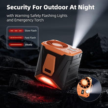 Load image into Gallery viewer, Waist Fan Presonal Outdoor Fan Portable, 6000mah Rechargeable Battery Powered, Clip Belt Fa with LED Emergy Flashing Light, 25H Strong Airflow Neck Fan for Working,Hiking,Biking,Camping,Orange
