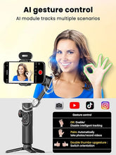 Load image into Gallery viewer, XE AI Version,Gimbal Stabilizer for Smartphone,NO APP AI Tracking, Gesture Control, Inception Gimbal with TikTok YouTube,3-Axis Foldable Gimbal stabilizer for iPhone&amp; Android
