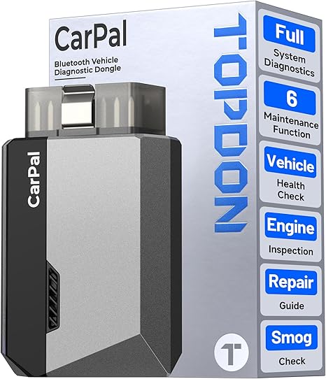 TOPDON Carpal Bluetooth OBD2 Scanner, All System Diagnosis, Wireless Bluetooth Diagnostic Tool, Vehicle Health Check, Smog Check, Repair Guide, Engine Inspection, Vehicle Performance Test