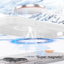 Load image into Gallery viewer, CCSmall for iPhone 16 Pro Heat Dissipation Case with Magnetic Ring, Mesh Breathable Hollow Cellular Hole Slim Phone Case Cover for iPhone 16 Pro SR White
