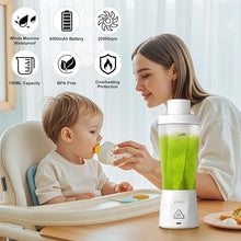 Load image into Gallery viewer, Portable Blender (White) Shakes and Smoothies Blender with 23 Oz Blender Cup Portable Travel Sport Bottle for Crushing Ice, Puree and Fruit Baby Food USB Rechargeable for Kitchen,Home,Travel
