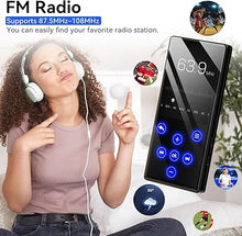 Load image into Gallery viewer, Fohil 128GB MP3 Player with Bluetooth 5.0, Portable Digital Music Player with HiFi Sound, 2.4&quot; Screen MP3 Player Built-in HD Speaker Support FM Radio Voice Recorder E-Book TF Card
