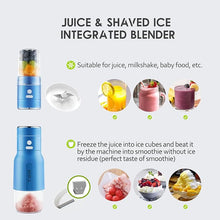 Load image into Gallery viewer, TER Shaved Ice Machine &amp; Juice Blender 2 in 1, Snow Cone Machine Ice Shaver Machine, Portable Blender for Shakes and Smoothies, Cordless Electric, Rechargeable, BPA Free, Blue
