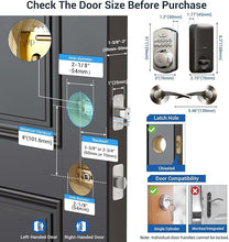 Load image into Gallery viewer, Veise Fingerprint Door Lock with 2 Lever Handles - Keyless Entry Door Lock, Electronic Keypad Deadbolt &amp; Front Door Lock Handle Sets, Auto Lock, Easy Installation, Satin Nickel
