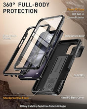 Load image into Gallery viewer, Poetic Revolution Case for iPhone 16 6.1 inch, [Slide Camera Cover], Full-Body Military Grade Rugged Shockproof Cover with Kickstand and Built-in-Screen Protector, Black

