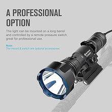 Load image into Gallery viewer, OLIGHT Warrior X Turbo 1100 Lumens Tail Switch Tactical Flashlight, 1000 Meters Throw, IPX8 Waterproof, with Rechargeable Battery, Holster, Lanyard etc
