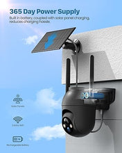 Load image into Gallery viewer, Security Cameras Wireless Outdoor: Solar Cameras for Home Security Battery Wifi Cameras Outside Surveillance Camera PTZ 360° CCTV Camera System with Color Night Vision Motion Sensor Alarm(Not 5G Wifi)
