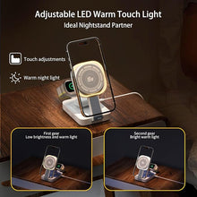 Load image into Gallery viewer, 3 in 1 Foldable Charging Station for Apple Products,Mag-Safe Charger Wireless Charger Stand Compatible with iPhone 16/15/14/13/12 &amp; Air-Pods&amp; iWatch Series with LED,Mag-Safe Charger Stand Dock(White)
