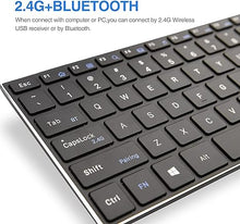 Load image into Gallery viewer, Rii Wireless Bluetooth Keyboard,Multi Device Rechargeable Keyboard Stainless Steel Ultra Slim Bluetooth Keyboard with Multi-Touch Touchpad,Compatible with PC, Mac, Laptop(2.4G+BT New)
