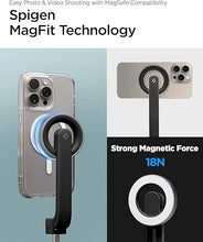 Load image into Gallery viewer, Spigen MagSafe Selfie Stick Tripod Stand (MagFit) with Bluetooth Remote Control Shutter 24" Extendable Compatible with MagSafe iPhone 16 15 14 13 12 Pro Max Mini &amp; Android Phones - Black
