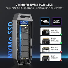 Load image into Gallery viewer, WAVLINK 40Gbps PCIe NVMe SSD Enclosure, USB4 External Hard Drive Enclosure, for B M/M-Key PCIe SSD 2280 Size, Tool-Free Installation, Compatible with TBT4/TBT3/USB4/USB3.2 and More
