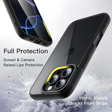 Load image into Gallery viewer, JETech Case for iPhone 16 Pro 6.3-Inch, Shockproof Phone Bumper Cover, Solid Color Matte TPU Frame, Anti-Scratch Clear Back (Black)
