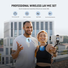 Load image into Gallery viewer, NEEWER Wireless Lavalier Microphone Kit for USB C, Omnidirectional Condenser Mics Compatible with iPhone 15 Samsung Android Phone, Noise Cancelling Mini Lav Mic for Vlogging Live Streaming, KM23
