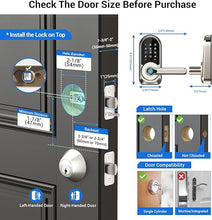 Load image into Gallery viewer, Veise Smart Lock, Keyless Entry Door Lock with Handle, APP Control Fingerprint Door Lock, 7-in-1 Smart Locks for Front Door, Electronic Digital Lock with Keypad, Front Door Lock Set, Satin Nickel
