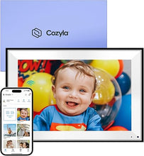 Load image into Gallery viewer, Cozyla Digital Picture Frame WiFi Free Unlimited Storage AI-Powered Send Pictures &amp; Videos via Google Photos Email Web Browser App Digital Photo Frame Electronic Picture Frame Slideshow 10.1 Inch Mat
