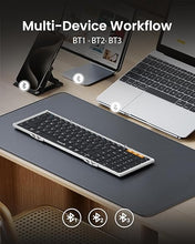 Load image into Gallery viewer, ProtoArc Foldable Bluetooth Keyboard, XK01 Folding Wireless Portable Keyboard with Numeric Keypad, Full-Size Travel Keyboard for iPad Tablet Smartphone Laptop PC Windows iOS Android, Black Silver
