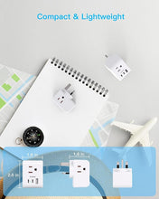 Load image into Gallery viewer, 2 Pack US to UK Ireland Travel Plug Adapter, Type G Power Plug Adapter with 3 Outlets 3 USB Ports(2 USB C), European Travel Plug Adapter for USA to England London Scotland British Qatar Irish HongKong
