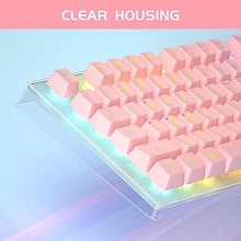 Load image into Gallery viewer, Gaming Keyboard and Mouse Combo, K1 RGB LED Backlit Keyboard with 104 Keys Computer PC Gaming Keyboard for PC/Laptop (Pink)
