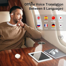 Load image into Gallery viewer, M9 AI Language Translator Earbuds Open-Ear Headphones Support 144 Languages &amp; Accents Translation Earbuds Real Time Translator Device, Snug Fit, Ergonomic Ear Hooks Beige (With Offline Package)
