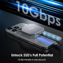 Load image into Gallery viewer, WAVLINK Magnetic M.2 2230 NVMe/SATA SSD Enclosure, 10Gbps USB C 3.2 Gen2 Adapter, Aluminum External Case for iPhone 16/15 Pro Max ProRes, Supports M and B+M Key NVMe SSD &amp; B+M Key SATA SSD(up to 8TB)
