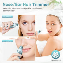 Load image into Gallery viewer, Ear and Nose Hair Trimmer Clipper - 2024 Professional Painless Eyebrow &amp; Facial Hair Trimmer for Men Women, Battery-Operated Trimmer with IPX7 Waterproof, Dual Edge Blades for Easy Cleansing Blue
