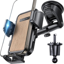 Load image into Gallery viewer, [2024 Newest] Dashboard Phone Holders for Your Car (+Vent Hook)[Military Grade Stable] Car Cell Phone Holder, Non-Slip Silicone Carbon Fiber Car Phone Mount, Rotatable Suction Cup for All Phone, Gold

