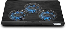 Load image into Gallery viewer, Laptop Cooling Pad, Mspine Laptop Cooler with 3 Blue Silent Fans, Ergonomic USB Powered Laptop Stand with Dual USB 2.0 Ports, Height-Adjustable Notebook Cooler for Notebook Under 17&quot;- Black
