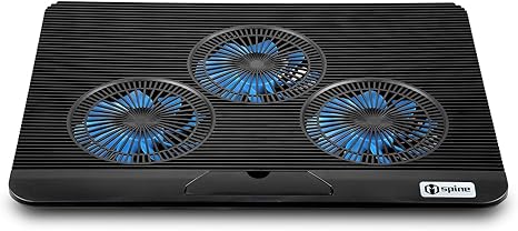 Laptop Cooling Pad, Mspine Laptop Cooler with 3 Blue Silent Fans, Ergonomic USB Powered Laptop Stand with Dual USB 2.0 Ports, Height-Adjustable Notebook Cooler for Notebook Under 17