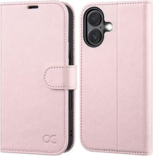 Load image into Gallery viewer, OCASE Compatible with iPhone 16 Wallet Case, PU Leather Flip Folio Case with Card Holders RFID Blocking Kickstand [Shockproof TPU Inner Shell] Phone Cover 6.1 Inch 2024, Light Pink
