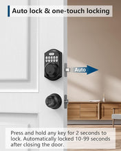 Load image into Gallery viewer, TEEHO TE001 Keyless Entry Door Lock with Keypad - Smart Deadbolt Lock for Front Door with 2 Keys - Auto Lock - Easy Installation - Matte Black
