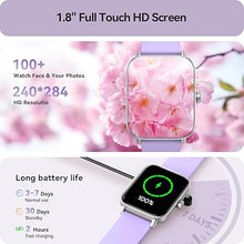 Load image into Gallery viewer, Gydom Smart Watches for Women for Android &amp; iPhone, Alexa Built-in, 1.8&quot; Smartwatch with Heart Rate/SpO2/Sleep/Stress, IP68 Waterproof Fitness Tracker, 100+ Sports Modes, Purple
