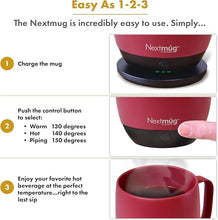Load image into Gallery viewer, Nextmug - Temperature-Controlled, Self-Heating Coffee Mug (Dusty Rose - 14 oz.)
