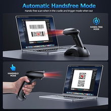 Load image into Gallery viewer, TEEMI 1D 2D Bluetooth Barcode Scanner with USB Cradle Data Receiver Charge Station, Wireless QR Code Reader Automatic Omnidirectional Screen Scanning Driver&#39;s License, Digital Coupon, Postal and OCR
