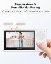 Load image into Gallery viewer, Video Baby Monitor with Camera and Audio, 2K Baby Monitor WiFi Smartphone with Night Vision, Pan-Tilt-Zoom via 4.3&quot; Screen and APP, Cry/Motion Detection, 2-Way Audio (White 2pcs)
