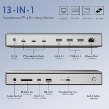 Load image into Gallery viewer, WAVLINK Thunderbolt 4 Docking Station, 98W PD, Single 8K or Dual 4K Display for MacBook Pro/Air Thunderbolt 4/3, USB-C/USB 4 Windows(4xTBT 4, 4xUSB-A, USB-C, 2.5G Ethernet, SD, Audio, DC Port)
