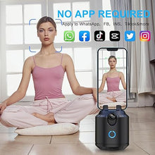 Load image into Gallery viewer, Auto Face Tracking Tripod 360°Rotation,2-Axis Auto Tracking Phone Holder,No App,Phone Camera Stand with Gesture Control,Rechargeable Smart Phone Stand for Live Vlog Video Streaming,Black
