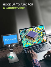 Load image into Gallery viewer, 7&quot; LCD Digital Microscope ANNLOV 1200X Maginfication 1080P Coin Microscope with Metal Stand,12MP Ultra-Precise Focusing Video Camera for Kids Adults,8 LED Fill Lights Windows/Mac Compatible
