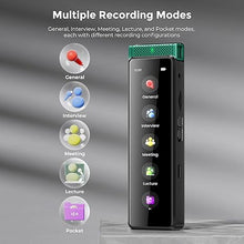 Load image into Gallery viewer, 136GB Digital Voice Recorder with Playback, Innioasis R1 Full Touchscreen Voice Recorder with AI Intelligent Transcription and Bluetooth, Voice Activated Sound Audio Recorder Device with Mic (Green)
