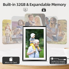 Load image into Gallery viewer, Digital Picture Frame?Built-in 32GB| WiFi Digital Photo Frame with 10.1&quot; HD Touch Display, Send Picture/Video via Frameo App/USB-C/Micro SD, Easy Setup, Great Gift| Classic Black
