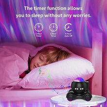 Load image into Gallery viewer, Aurora Projector, Galaxy Projector for Bedroom Built-in Bluetooth Speaker, White Noise Night Light Projector for Kids Adult, Star Projector for Bedroom/Ceiling/Party/Gift (Black)
