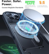 Load image into Gallery viewer, TORRAS Stronger Magnetic &amp; Shockproof iPhone 16 Pro Case, Military Grade Drop Protection, Compatible with MagSafe, Slim Anti-Scratch, Translucent Matte Black
